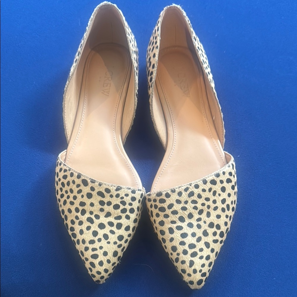 J crew calf hair Leopard Print Flats